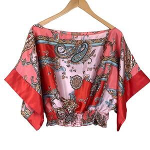Twenty One Beautiful Vibrant Boho Paisley Blouse Size Large